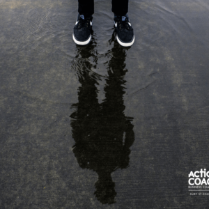 Standing in a puddle to see reflection